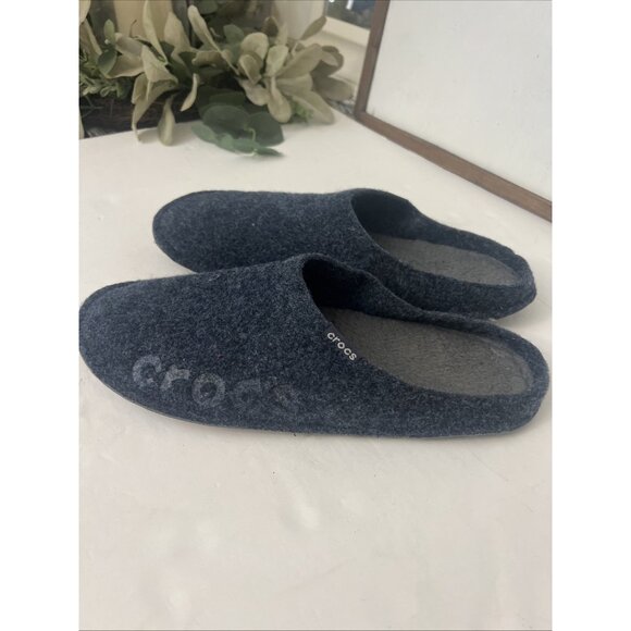 Crocs Baya Cozy Lightweight Travel Slipper; Blue Felt , Men’s 10 - Picture 1 of 7